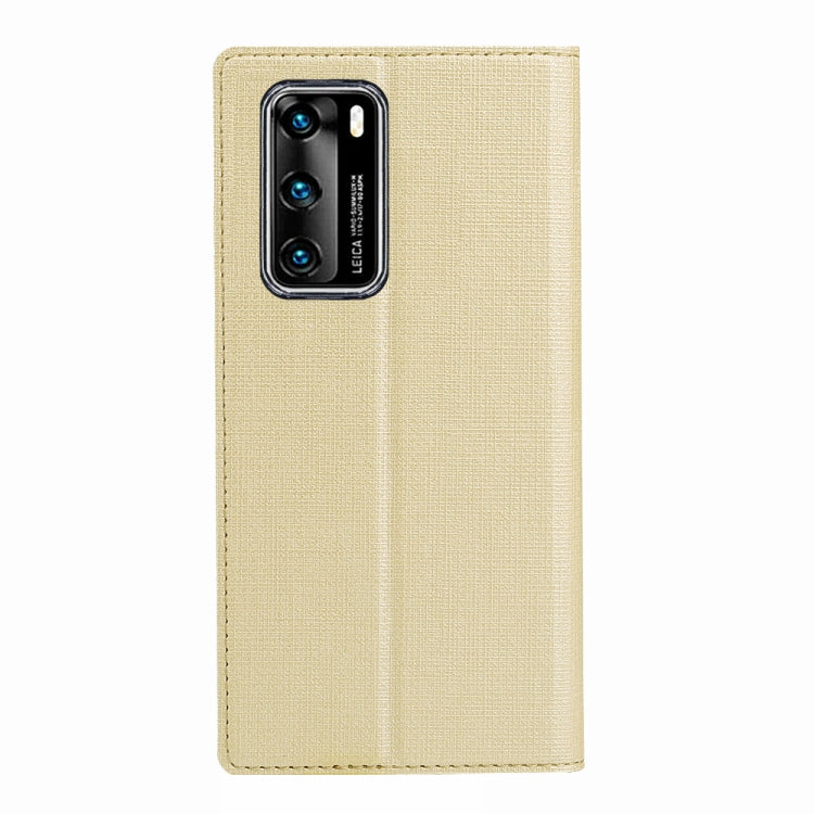 For Huawei P40 ViLi DMX-54 Shockproof TPU + PU Leather View Window Magnetic Attraction Horizontal Flip Protective Case with Card Slots & Holder & Sleep / Wake-up(Champagne Gold) by ViLi
