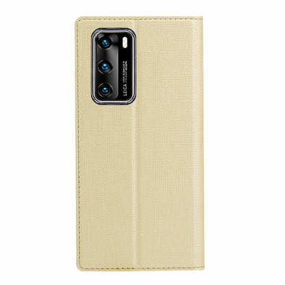 For Huawei P40 ViLi DMX-54 Shockproof TPU + PU Leather View Window Magnetic Attraction Horizontal Flip Protective Case with Card Slots & Holder & Sleep / Wake-up(Champagne Gold) by ViLi
