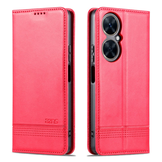 For Huawei Maimang 20 AZNS Magnetic Calf Texture Flip Leather Phone Case(Red) by AZNS