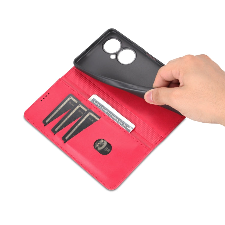 For Huawei Maimang 20 AZNS Magnetic Calf Texture Flip Leather Phone Case(Red) by AZNS
