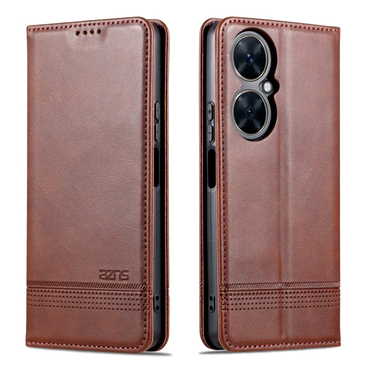 For Huawei Maimang 20 AZNS Magnetic Calf Texture Flip Leather Phone Case(Dark Brown) by AZNS