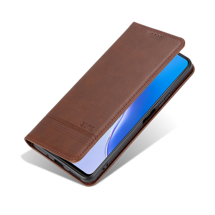 For Huawei Maimang 20 AZNS Magnetic Calf Texture Flip Leather Phone Case(Dark Brown) by AZNS