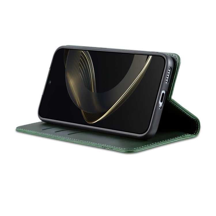 For Huawei Nova 11 AZNS Magnetic Calf Texture Flip Leather Phone Case(Dark Green) by AZNS