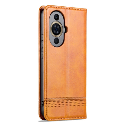 For Huawei Nova 11 AZNS Magnetic Calf Texture Flip Leather Phone Case(Light Brown) by AZNS