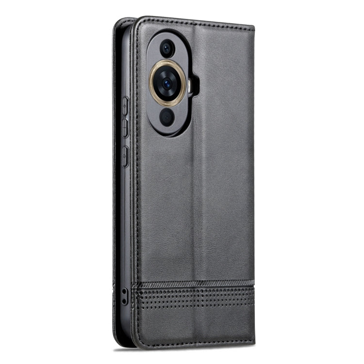 For Huawei Nova 11 Pro AZNS Magnetic Calf Texture Flip Leather Phone Case(Black) by AZNS