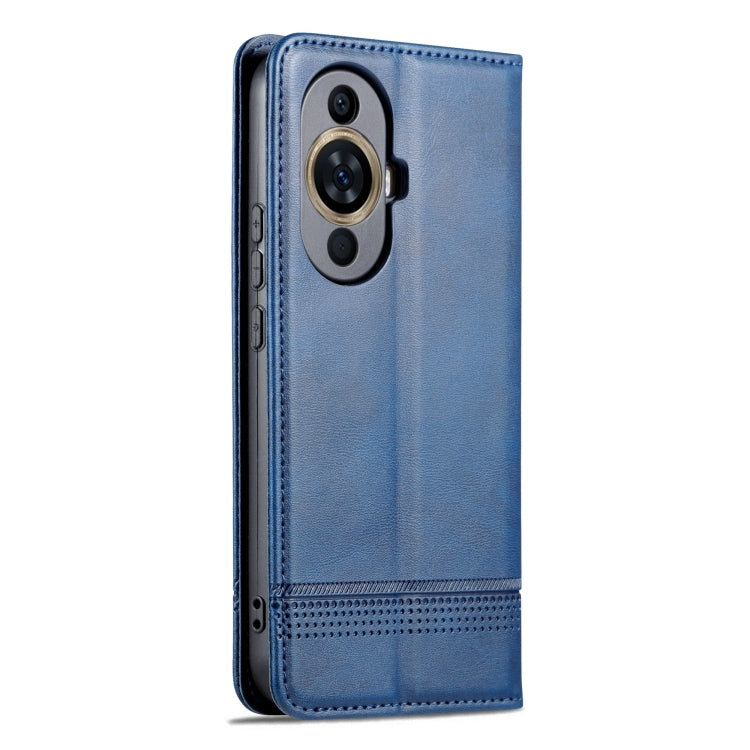 For Huawei Nova 11 Pro AZNS Magnetic Calf Texture Flip Leather Phone Case(Dark Blue) by AZNS
