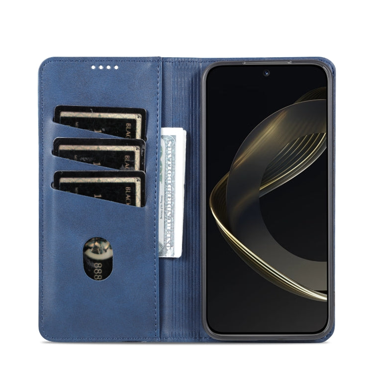 For Huawei Nova 11 Pro AZNS Magnetic Calf Texture Flip Leather Phone Case(Dark Blue) by AZNS