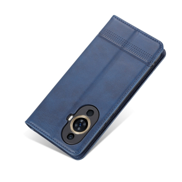 For Huawei Nova 11 Pro AZNS Magnetic Calf Texture Flip Leather Phone Case(Dark Blue) by AZNS
