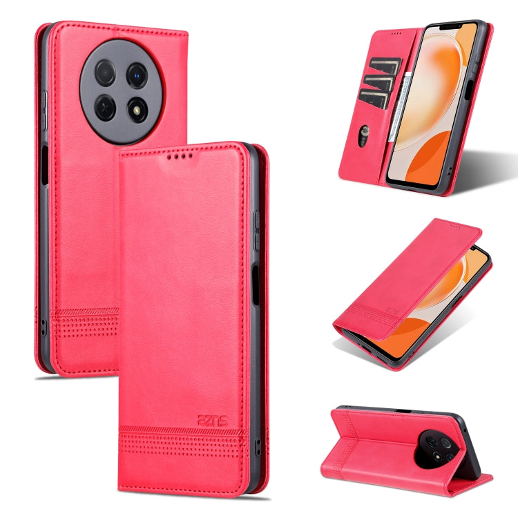For Huawei Enjoy 60X AZNS Magnetic Calf Texture Flip Leather Phone Case(Red) by AZNS