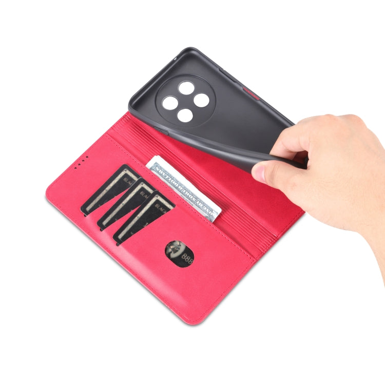 For Huawei Enjoy 60X AZNS Magnetic Calf Texture Flip Leather Phone Case(Red) by AZNS