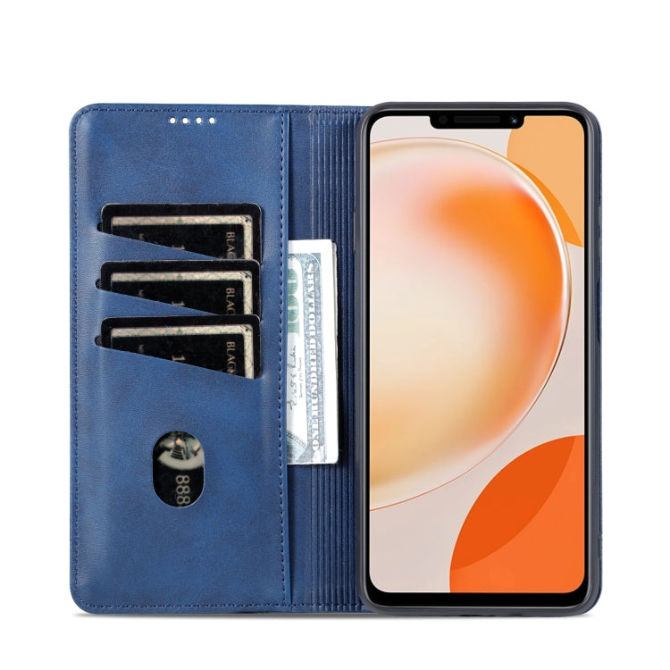 For Huawei Enjoy 60X AZNS Magnetic Calf Texture Flip Leather Phone Case(Dark Blue) by AZNS