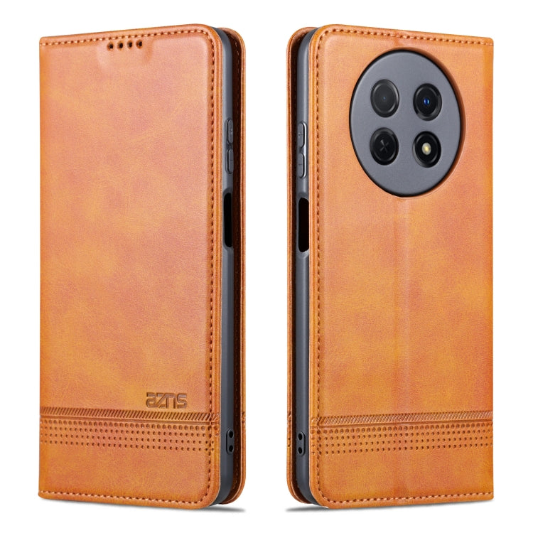 For Huawei Enjoy 60X AZNS Magnetic Calf Texture Flip Leather Phone Case(Light Brown) by AZNS