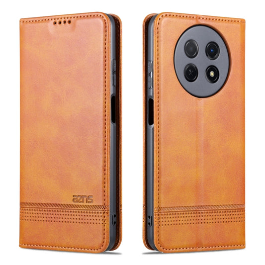 For Huawei Enjoy 60X AZNS Magnetic Calf Texture Flip Leather Phone Case(Light Brown) by AZNS