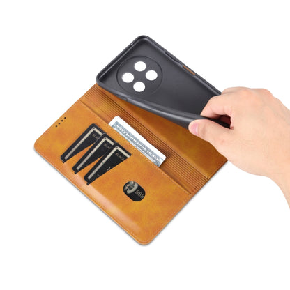 For Huawei Enjoy 60X AZNS Magnetic Calf Texture Flip Leather Phone Case(Light Brown) by AZNS