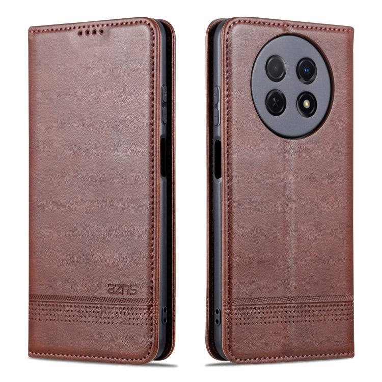 For Huawei Enjoy 60X AZNS Magnetic Calf Texture Flip Leather Phone Case(Dark Brown) by AZNS