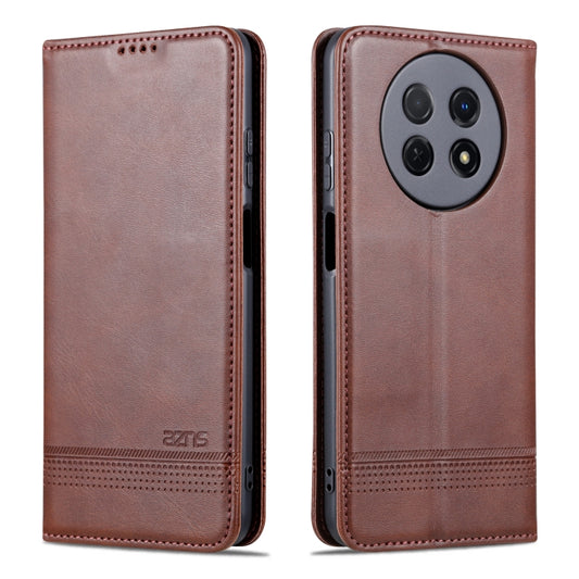 For Huawei Enjoy 60X AZNS Magnetic Calf Texture Flip Leather Phone Case(Dark Brown) by AZNS