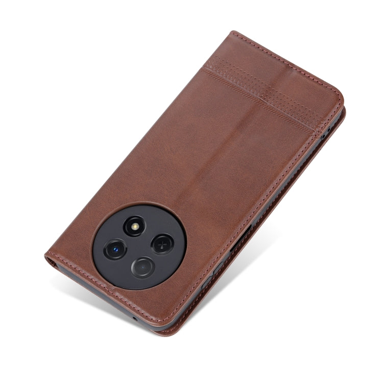 For Huawei Enjoy 60X AZNS Magnetic Calf Texture Flip Leather Phone Case(Dark Brown) by AZNS