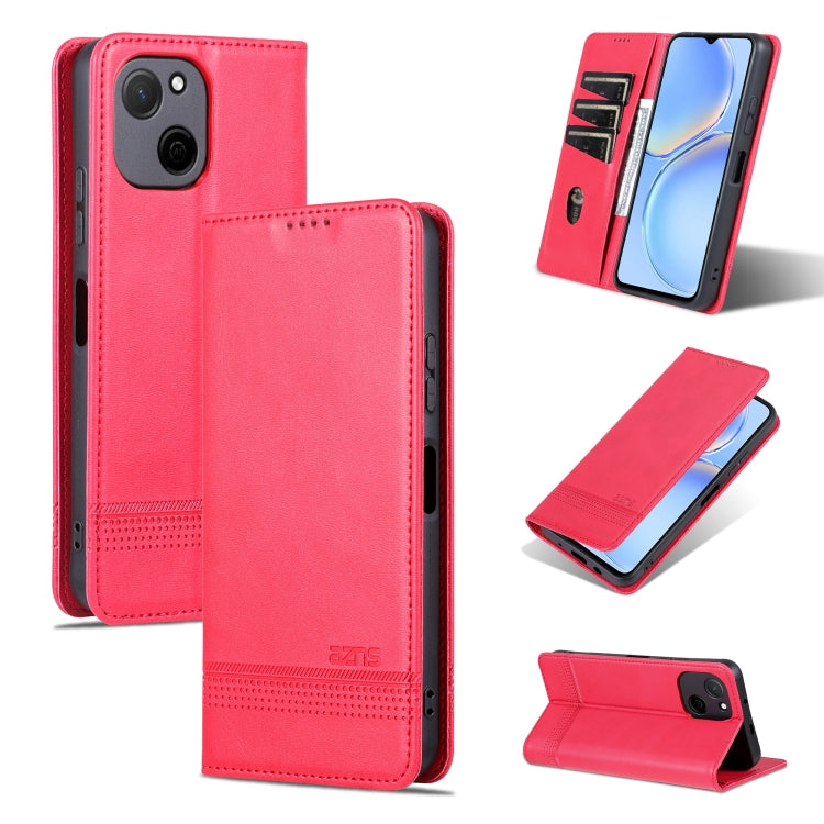 For Huawei Maimang A20 AZNS Magnetic Calf Texture Flip Leather Phone Case(Red) by AZNS