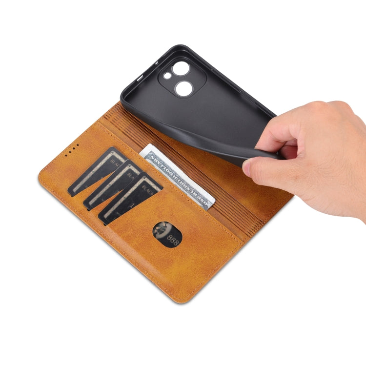 For Huawei Maimang A20 AZNS Magnetic Calf Texture Flip Leather Phone Case(Light Brown) by AZNS