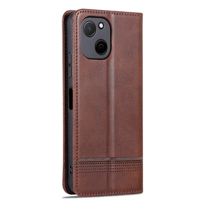 For Huawei Maimang A20 AZNS Magnetic Calf Texture Flip Leather Phone Case(Dark Brown) by AZNS