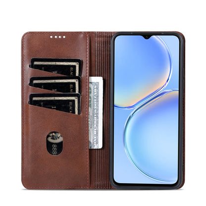 For Huawei Maimang A20 AZNS Magnetic Calf Texture Flip Leather Phone Case(Dark Brown) by AZNS