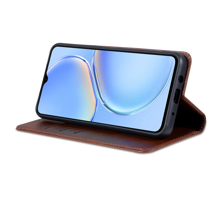 For Huawei Maimang A20 AZNS Magnetic Calf Texture Flip Leather Phone Case(Dark Brown) by AZNS