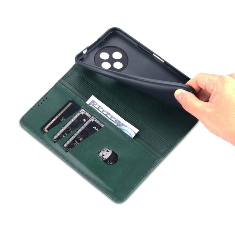 For Huawei Enjoy 60 Pro AZNS Magnetic Calf Texture Flip Leather Phone Case(Dark Green) by AZNS