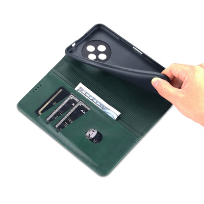 For Huawei Enjoy 60 Pro AZNS Magnetic Calf Texture Flip Leather Phone Case(Dark Green) by AZNS