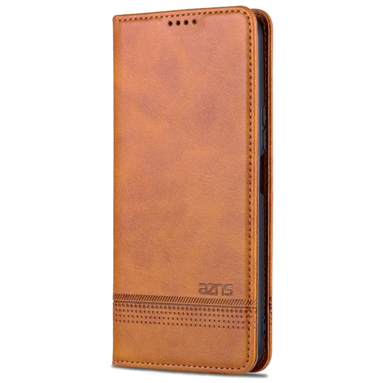 For Huawei Enjoy 60 Pro AZNS Magnetic Calf Texture Flip Leather Phone Case(Light Brown) by AZNS