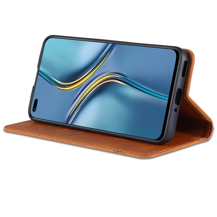 For Huawei Enjoy 60 Pro AZNS Magnetic Calf Texture Flip Leather Phone Case(Light Brown) by AZNS
