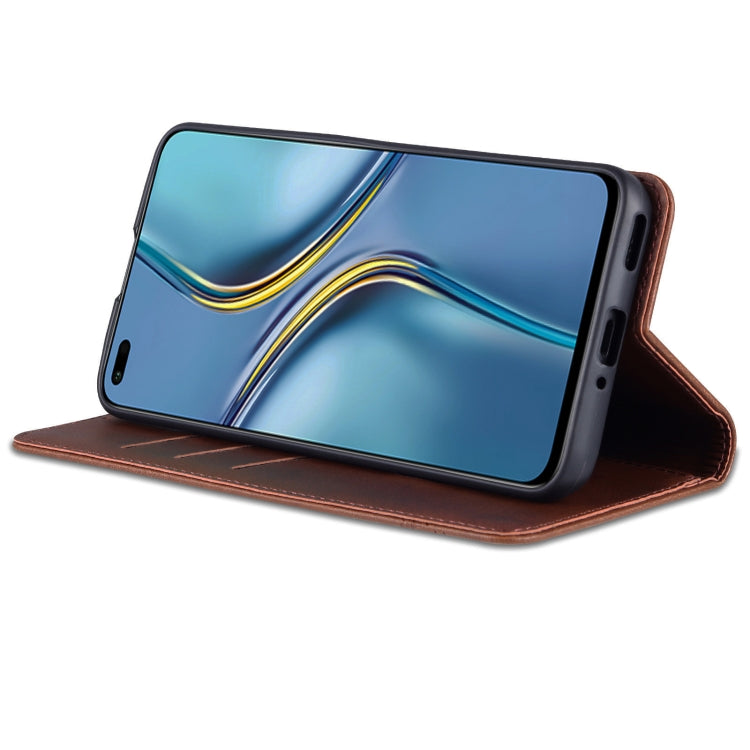 For Huawei Enjoy 60 Pro AZNS Magnetic Calf Texture Flip Leather Phone Case(Dark Brown) by AZNS