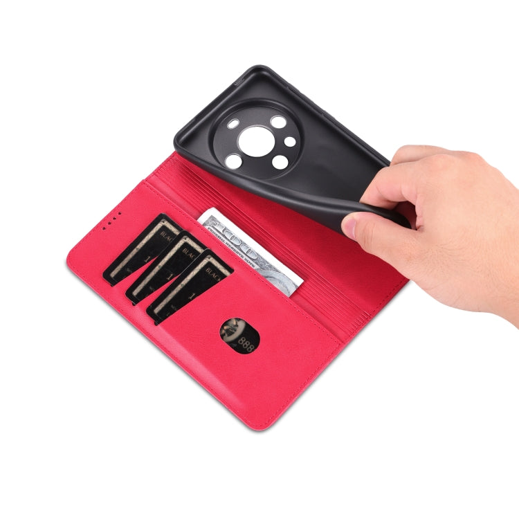 For Huawei Mate 60 AZNS Magnetic Calf Texture Flip Leather Phone Case(Red) by AZNS