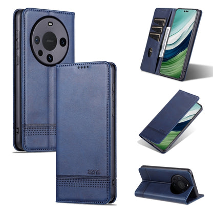 For Huawei Mate 60 AZNS Magnetic Calf Texture Flip Leather Phone Case(Dark Blue) by AZNS