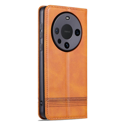 For Huawei Mate 60 AZNS Magnetic Calf Texture Flip Leather Phone Case(Light Brown) by AZNS