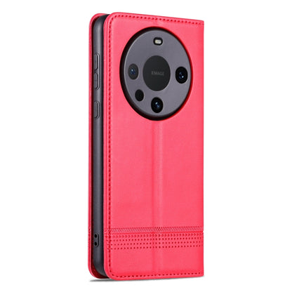 For Huawei Mate 60 Pro AZNS Magnetic Calf Texture Flip Leather Phone Case(Red) by AZNS