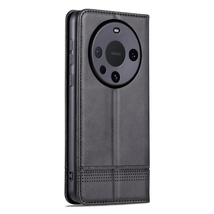 For Huawei Mate 60 Pro AZNS Magnetic Calf Texture Flip Leather Phone Case(Black) by AZNS