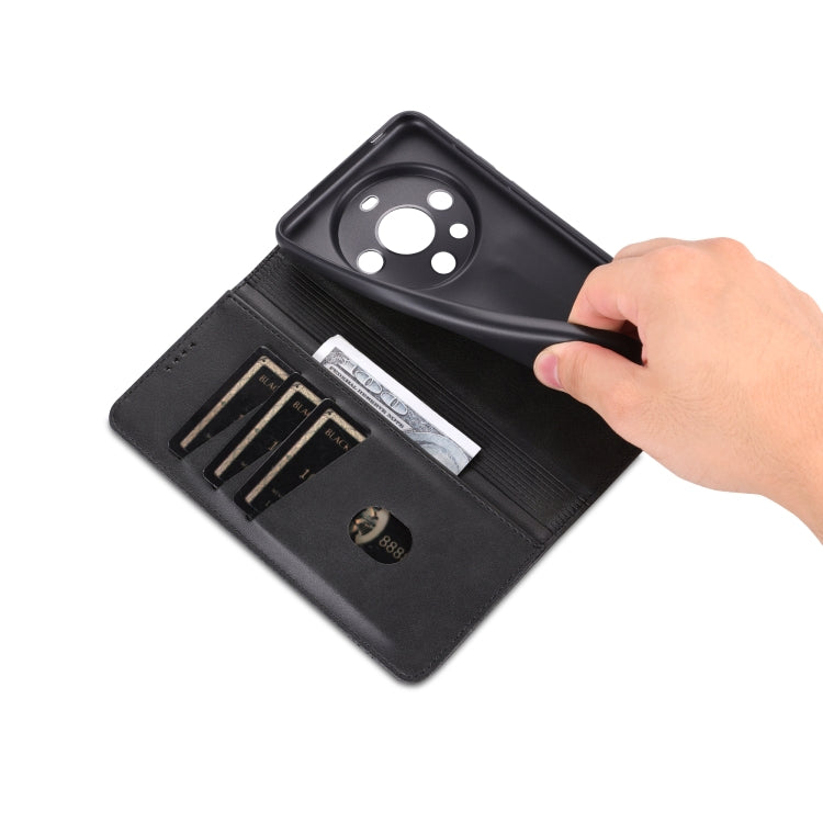 For Huawei Mate 60 Pro AZNS Magnetic Calf Texture Flip Leather Phone Case(Black) by AZNS