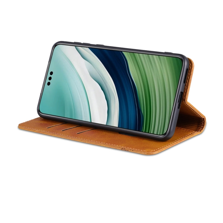 For Huawei Mate 60 Pro AZNS Magnetic Calf Texture Flip Leather Phone Case(Light Brown) by AZNS