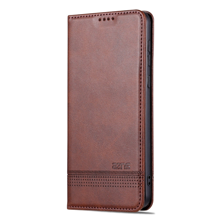 For Huawei Mate 60 Pro AZNS Magnetic Calf Texture Flip Leather Phone Case(Dark Brown) by AZNS