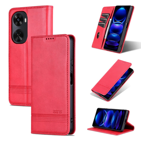For Huawei nova 11 SE AZNS Magnetic Calf Texture Flip Leather Phone Case(Red) by AZNS