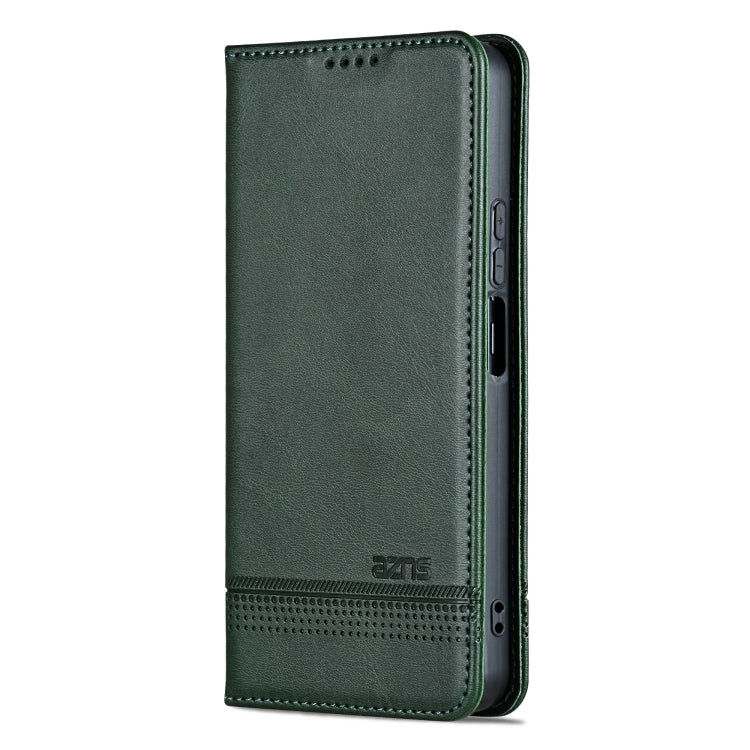 For Huawei nova 11 SE AZNS Magnetic Calf Texture Flip Leather Phone Case(Dark Green) by AZNS