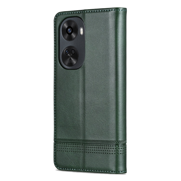 For Huawei nova 11 SE AZNS Magnetic Calf Texture Flip Leather Phone Case(Dark Green) by AZNS