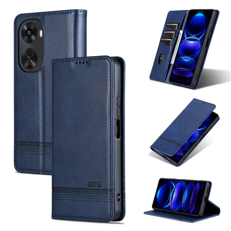 For Huawei nova 11 SE AZNS Magnetic Calf Texture Flip Leather Phone Case(Dark Blue) by AZNS