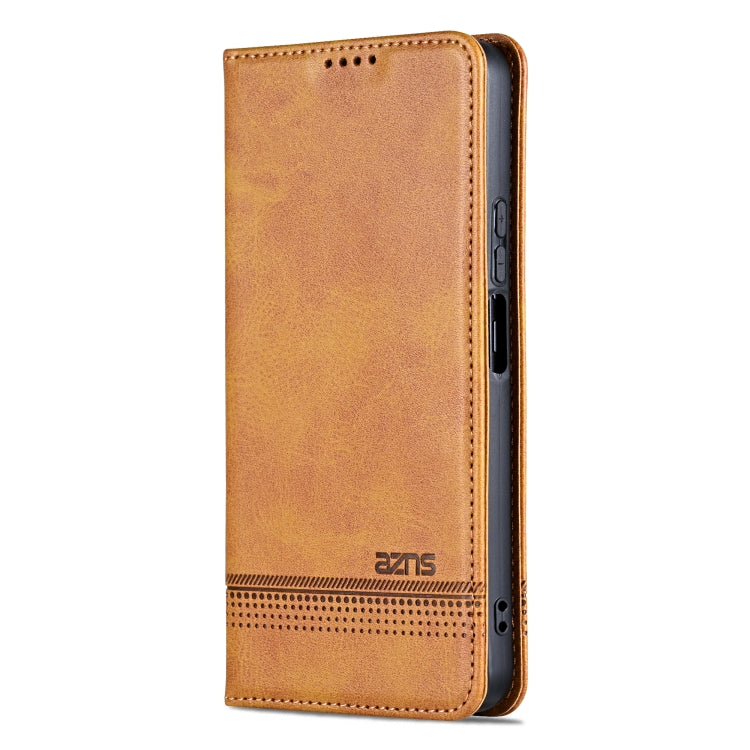 For Huawei nova 11 SE AZNS Magnetic Calf Texture Flip Leather Phone Case(Light Brown) by AZNS