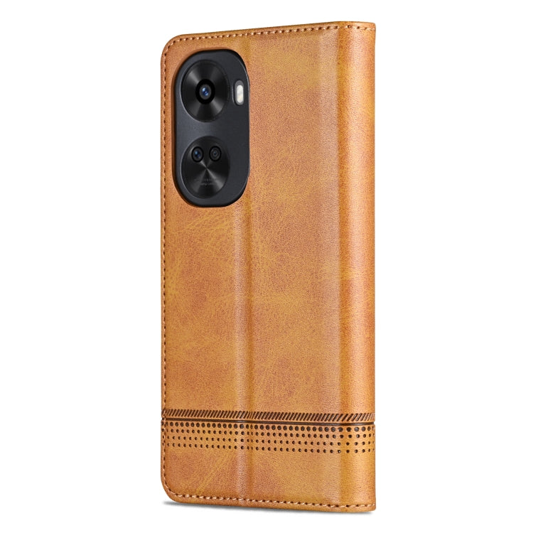 For Huawei nova 11 SE AZNS Magnetic Calf Texture Flip Leather Phone Case(Light Brown) by AZNS