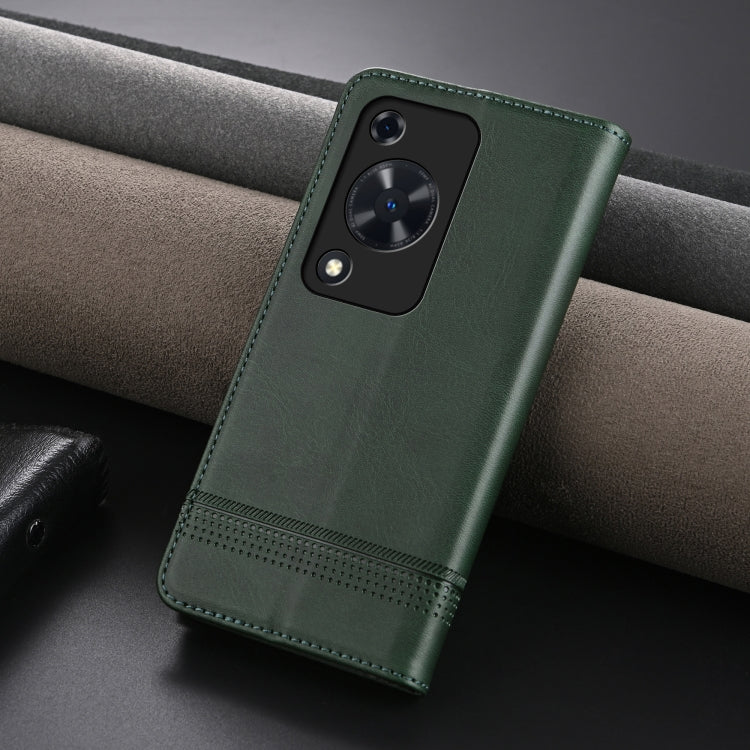 For Huawei Enjoy 70 AZNS Magnetic Calf Texture Flip Leather Phone Case(Dark Green) by AZNS