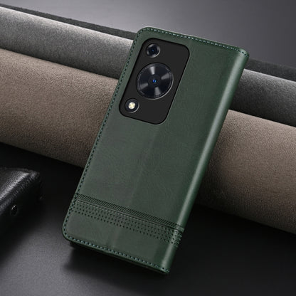 For Huawei Enjoy 70 AZNS Magnetic Calf Texture Flip Leather Phone Case(Dark Green) by AZNS