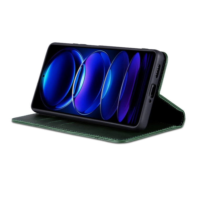 For Huawei Enjoy 70 AZNS Magnetic Calf Texture Flip Leather Phone Case(Dark Green) by AZNS