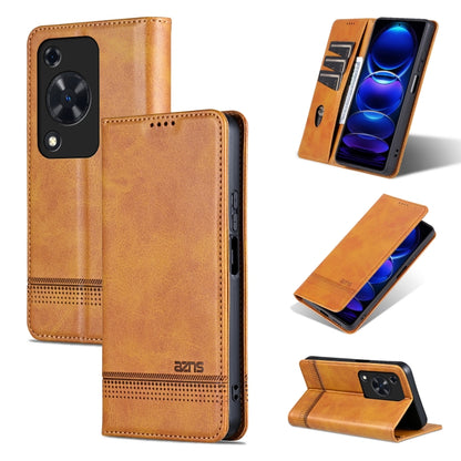 For Huawei Enjoy 70 AZNS Magnetic Calf Texture Flip Leather Phone Case(Light Brown) by AZNS