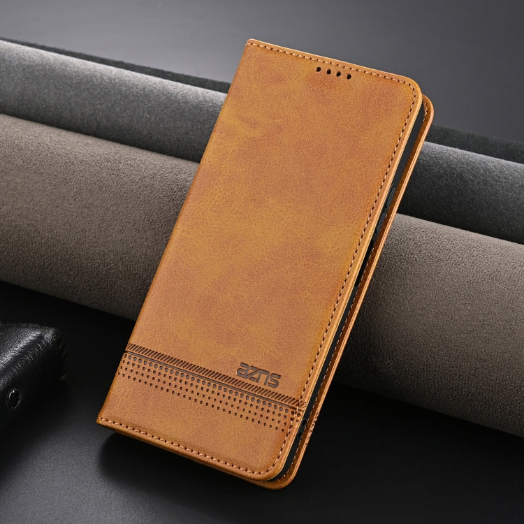 For Huawei Enjoy 70 AZNS Magnetic Calf Texture Flip Leather Phone Case(Light Brown) by AZNS